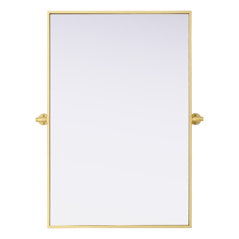 Elegant Kitchen And Bath Amoura 24X36 Pivot Mirror in Brass