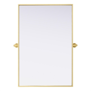 Elegant Kitchen And Bath Amoura 24X36 Pivot Mirror in Brass