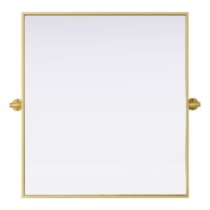 Elegant Kitchen And Bath Amoura 27X30 Pivot Mirror in Brass