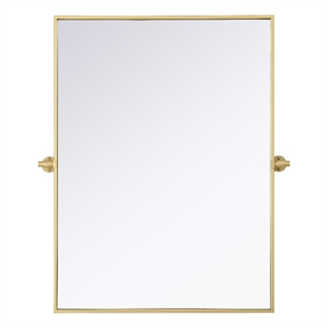 Elegant Kitchen And Bath Amoura 27X36 Pivot Mirror in Brass