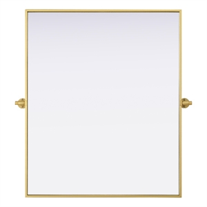 Elegant Kitchen And Bath Amoura 30X36 Pivot Mirror in Brass