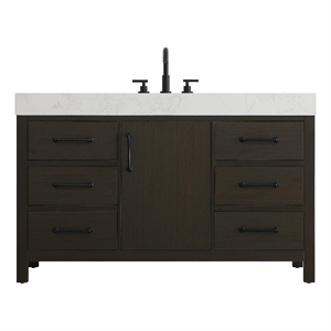 Elegant Kitchen and Bath 54&quot Single Bathroom Vanity in Mocha Brown