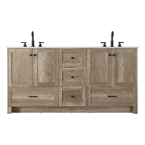 Elegant Kitchen and Bath 66&quot Double Bathroom Vanity in Natural Oak