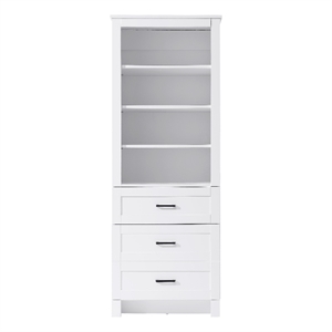 Elegant Kitchen and Bath 24&quot Bath Storage Glass Cabinet in White
