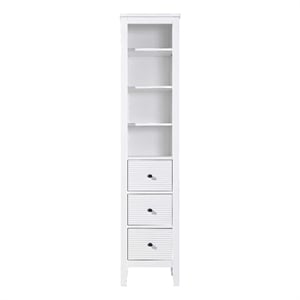 Elegant Kitchen and Bath 16&quot Open Shelving Bath Storage Cabinet in White