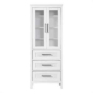 Elegant Kitchen and Bath 28&quot Bath Storage Glass Cabinet in White