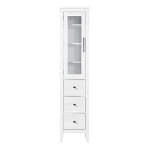 Elegant Kitchen and Bath 16&quot Bath Storage Glass Cabinet in White