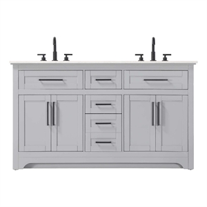 Elegant Kitchen and Bath 60&quot Double Bathroom Vanity in Grey
