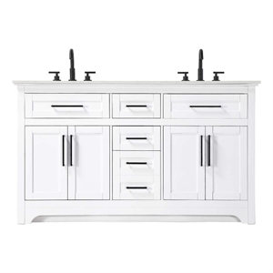 Elegant Kitchen and Bath 60&quot Double Bathroom Vanity in White