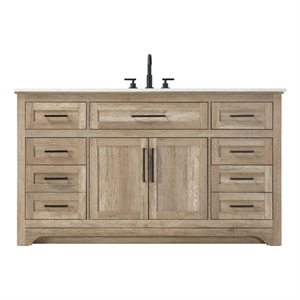 Elegant Kitchen and Bath 60&quot Single Bathroom Vanity in Natural Oak