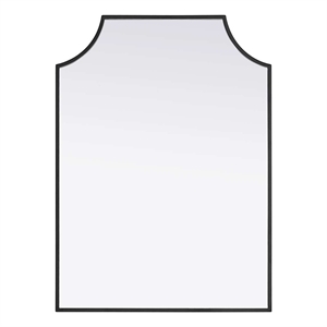 Elegant Kitchen and Bath Notched Metal Mirror 22X30&quot in Black
