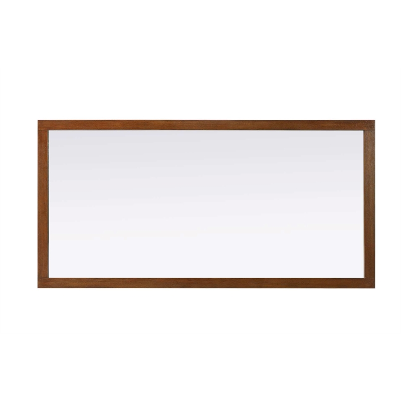 Elegant Kitchen and Bath Noah Rectangle Wood Mirror 72 X 36 in Brandy Walnut