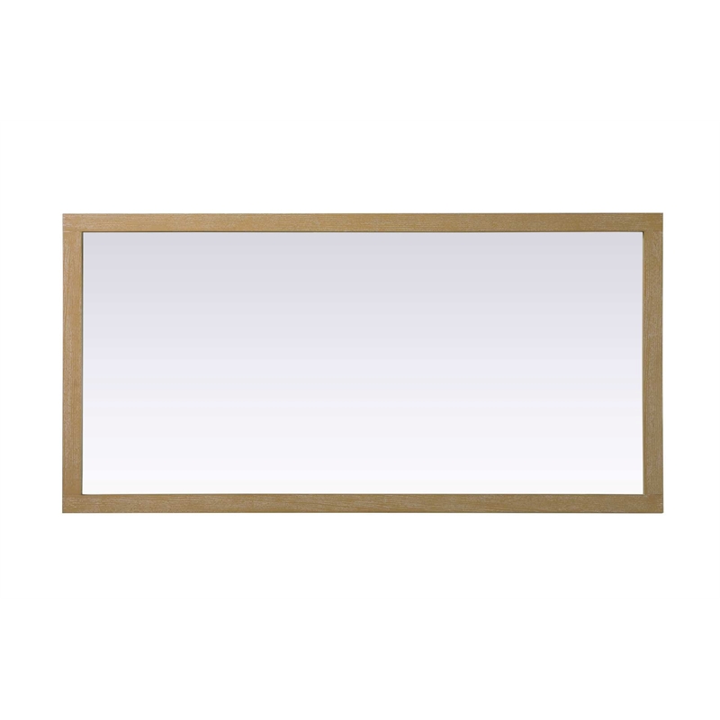 Elegant Kitchen and Bath Noah Rectangle Wood Mirror 72 X 36 in Linen Oak