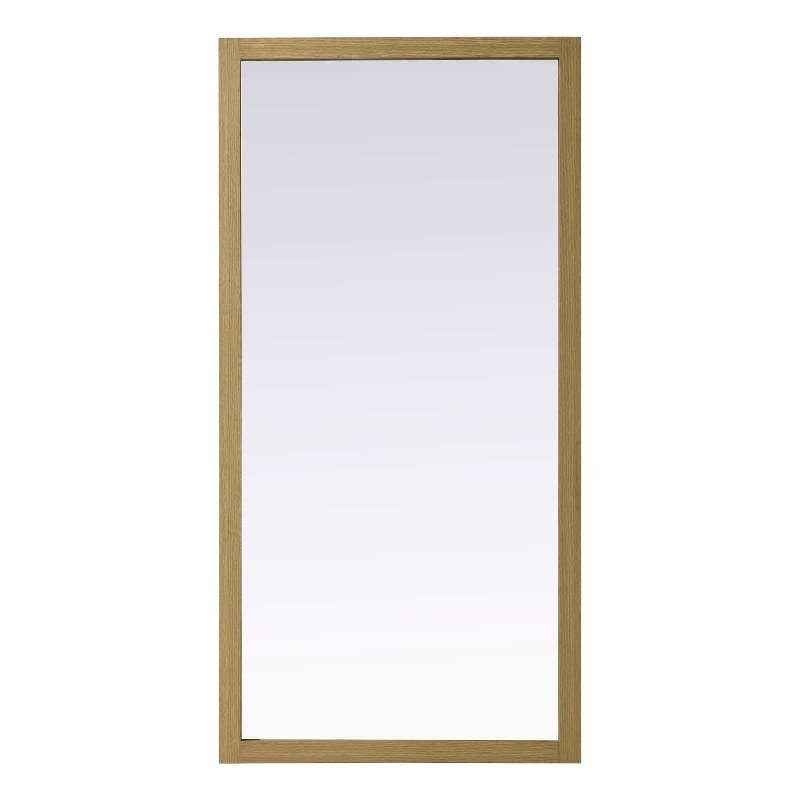 Elegant Kitchen and Bath Noah Rectangle Wood Mirror 72 X 36 in Honey Brown