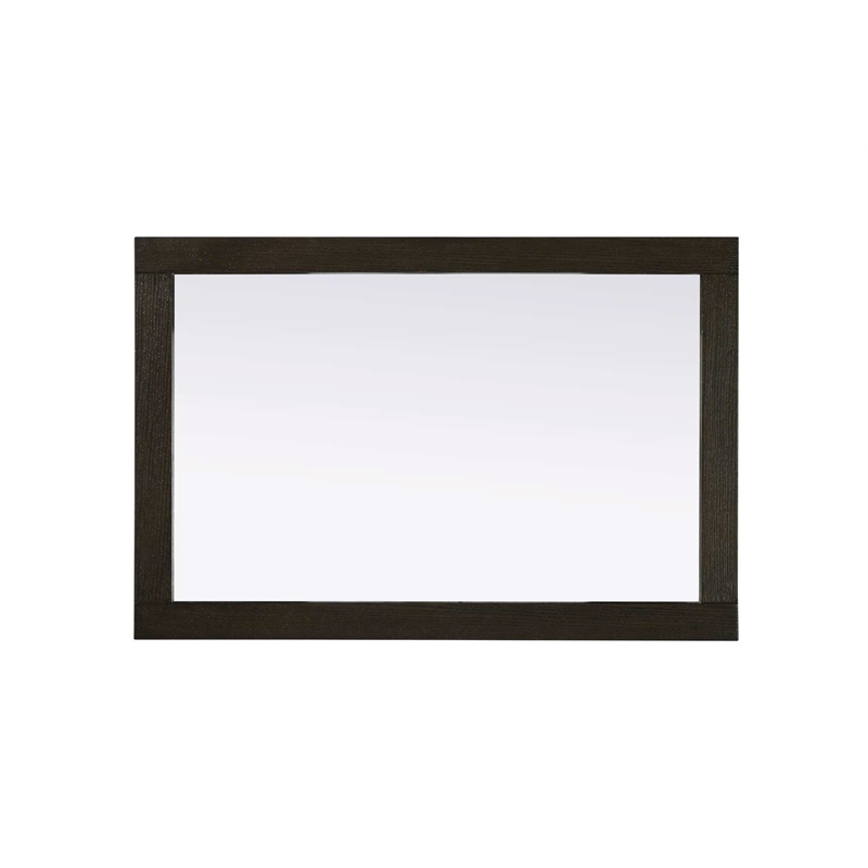 Elegant Kitchen and Bath Noah Rectangle Wood Mirror 24 X 36 in Chocolate Oak