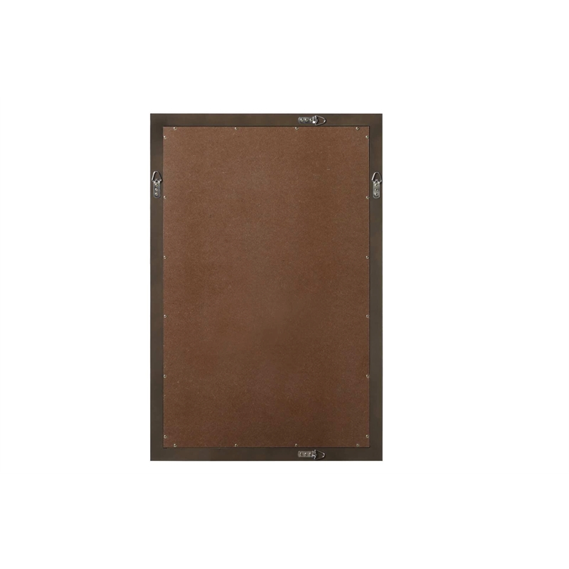 Elegant Kitchen and Bath Noah Rectangle Wood Mirror 24 X 36 in Chocolate Oak