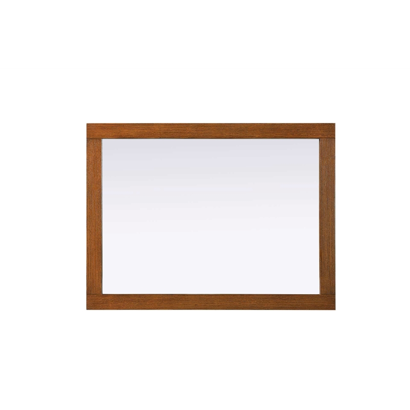 Elegant Kitchen and Bath Noah Rectangle Wood Mirror 27 X 36 in Brandy Walnut
