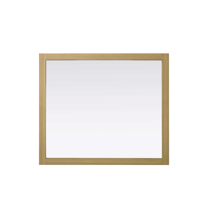 Elegant Kitchen and Bath Noah Rectangle Wood Mirror 42 X 36 in Honey Brown