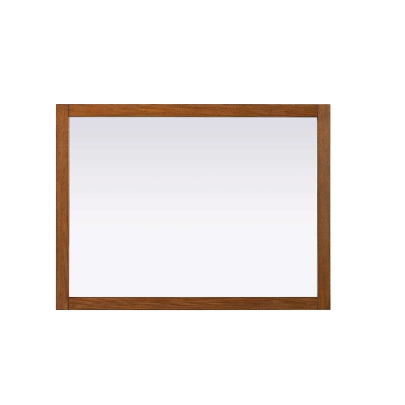 Elegant Kitchen and Bath Noah Rectangle Wood Mirror 48 X 36 in Brandy Walnut