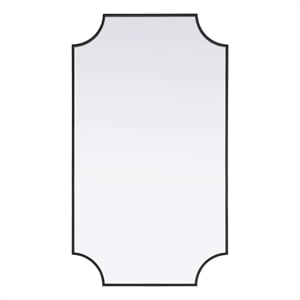 Elegant Kitchen and Bath Notched Metal Mirror 24X42&quot in Black