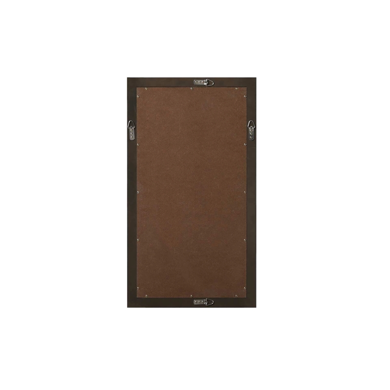 Elegant Kitchen and Bath Noah Rectangle Wood Mirror 18 X 32 in Chocolate Oak