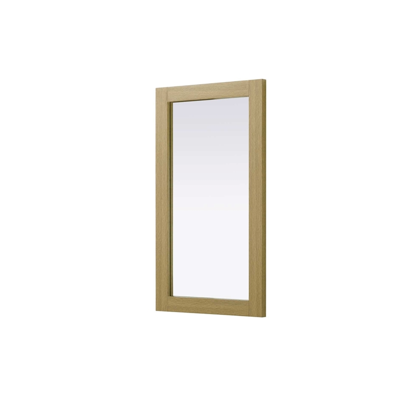 Elegant Kitchen and Bath Noah Rectangle Wood Mirror 18 X 32 in Honey Brown