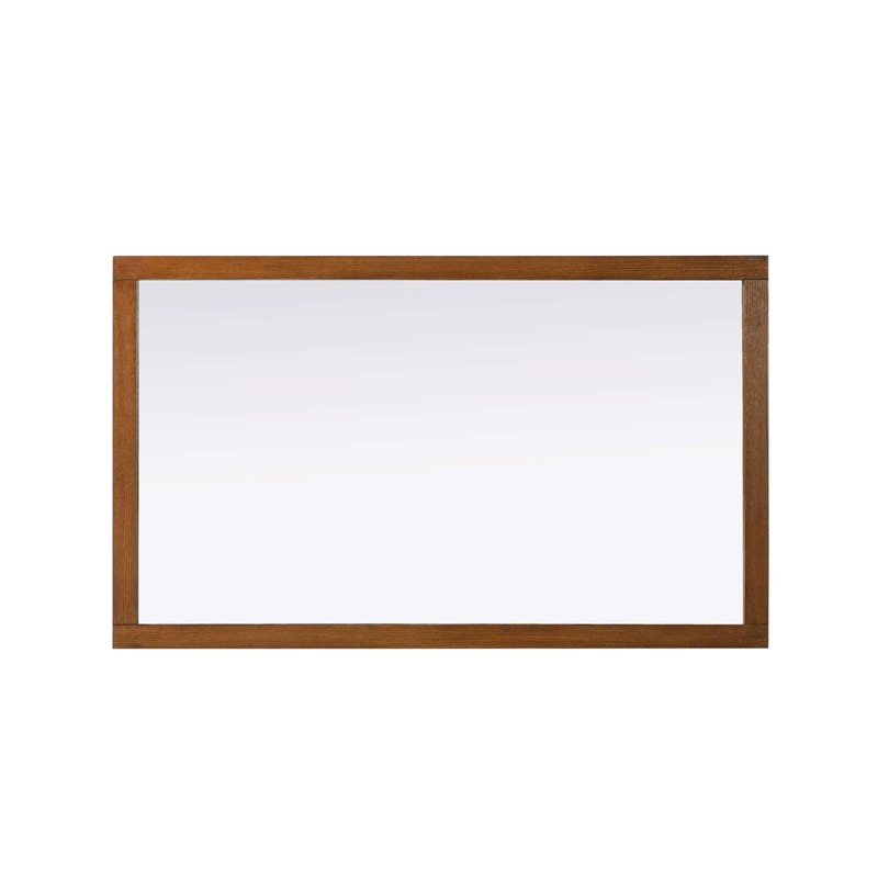 Elegant Kitchen and Bath Noah Rectangle Wood Mirror 60 X 36 in Brandy Walnut
