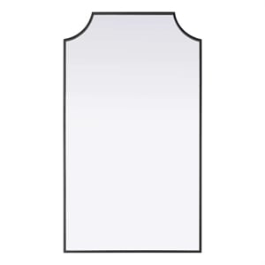 Elegant Kitchen and Bath Notched Metal Mirror 24X42&quot in Black