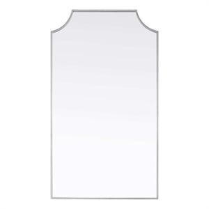Elegant Kitchen and Bath Notched Metal Mirror 24X42&quot in Silver