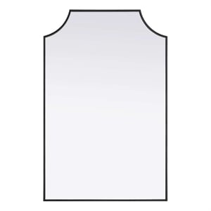 Elegant Kitchen and Bath Notched Metal Mirror 27X42&quot in Black