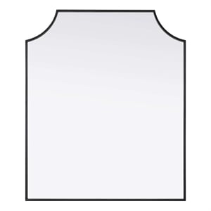 Elegant Kitchen and Bath Notched Metal Mirror 30X36&quot in Black