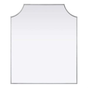 Elegant Kitchen and Bath Notched Metal Mirror 30X36&quot in Silver