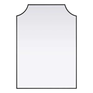 Elegant Kitchen and Bath Notched Metal Mirror 30X42&quot in Black
