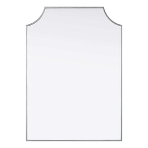 Elegant Kitchen and Bath Notched Metal Mirror 30X42&quot in Silver
