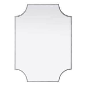 Elegant Kitchen and Bath Notched Metal Mirror 22X30&quot in Silver