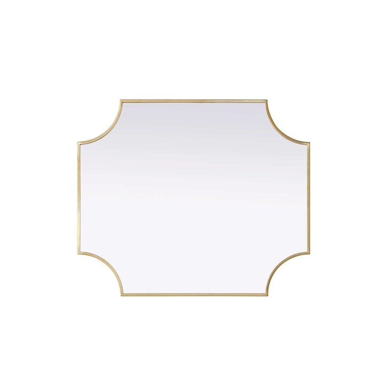 Elegant Kitchen and Bath Notched Metal Mirror 27X32