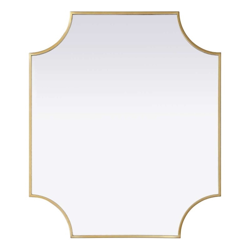 Elegant Kitchen and Bath Notched Metal Mirror 27X32