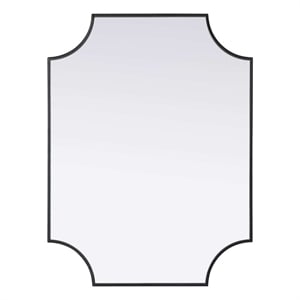 Elegant Kitchen and Bath Notched Metal Mirror 27X36&quot in Black