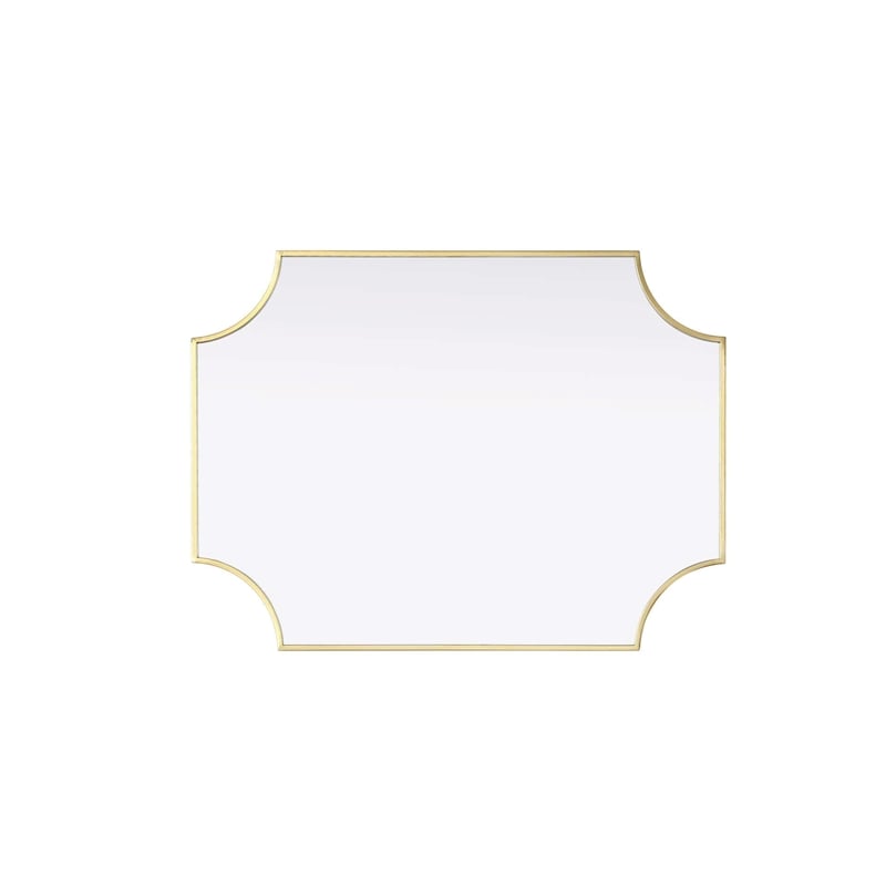 Elegant Kitchen and Bath Notched Metal Mirror 27X36