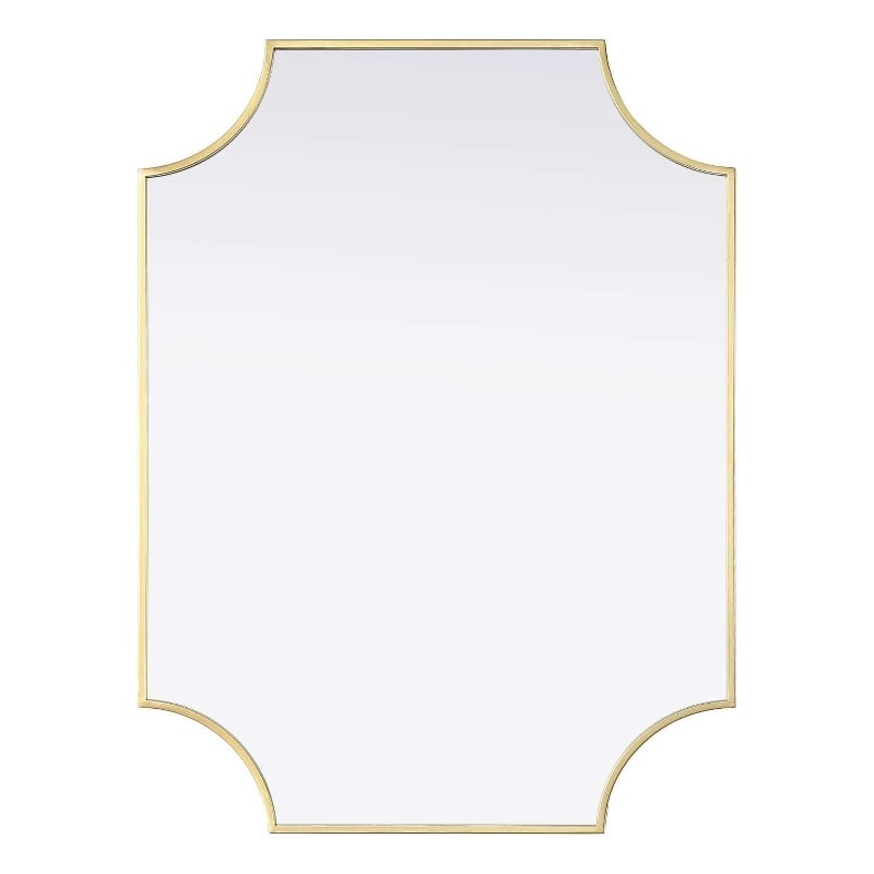 Elegant Kitchen and Bath Notched Metal Mirror 27X36