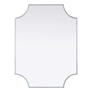 Elegant Kitchen and Bath Notched Metal Mirror 27X36&quot in Silver