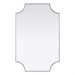 Elegant Kitchen and Bath Notched Metal Mirror 27X42&quot in Silver