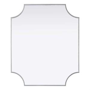 Elegant Kitchen and Bath Notched Metal Mirror 30X36&quot in Silver