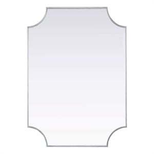 Elegant Kitchen and Bath Notched Metal Mirror 30X42&quot in Silver