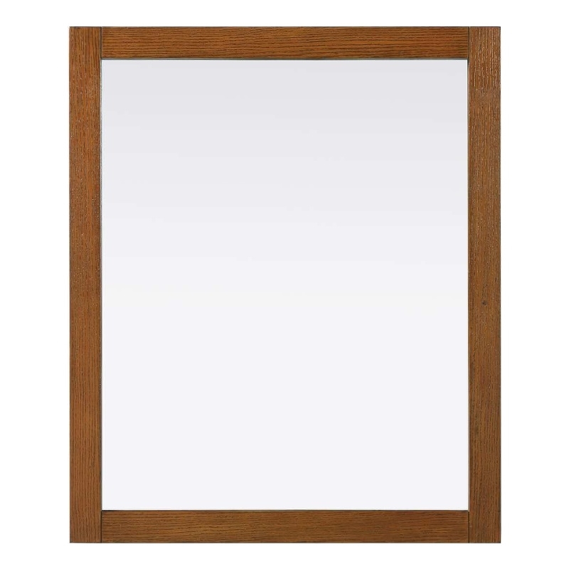 Elegant Kitchen and Bath Noah Rectangle Wood Mirror 30 X 36 in Brandy Walnut