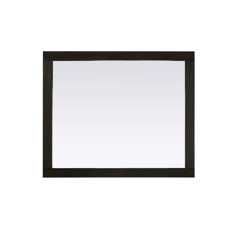 Elegant Kitchen and Bath Noah Rectangle Wood Mirror 30 X 36 in Chocolate Oak
