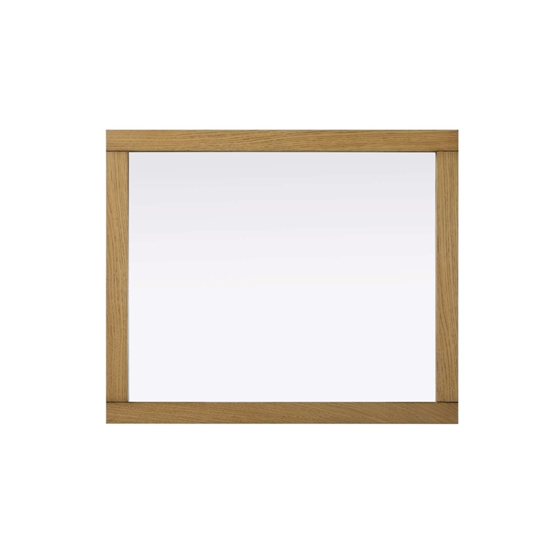 Elegant Kitchen and Bath Noah Rectangle Wood Mirror 30 X 36 in Honey Teak