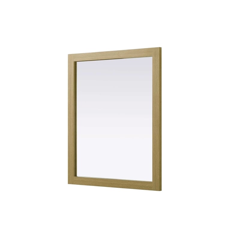 Elegant Kitchen and Bath Noah Rectangle Wood Mirror 30 X 36 in Honey Brown