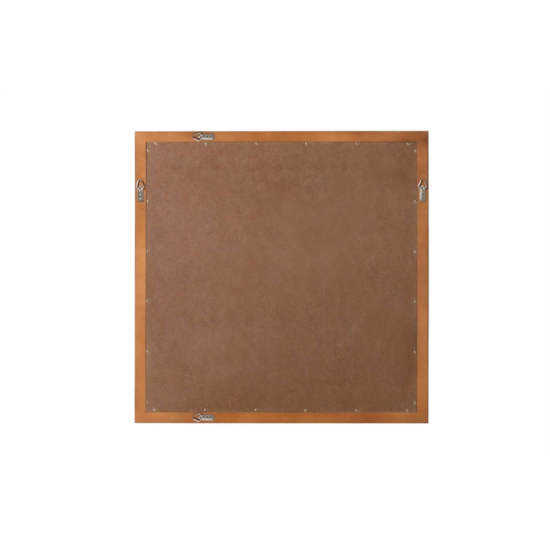 Elegant Kitchen and Bath Noah Square Wood Mirror 36 X 36 in Brandy Walnut