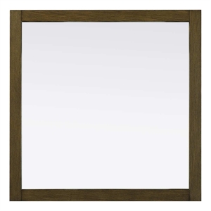 Elegant Kitchen and Bath Noah Square Wood Mirror 36 X 36 in Hazel Oak